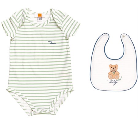 confezione body e bavaglino teddy boy 95 per cento cotone