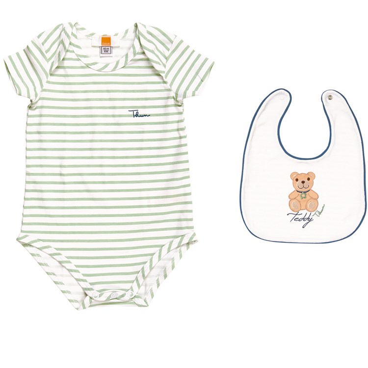 Confezione body e bavaglino Teddy boy 95 per cento cotone