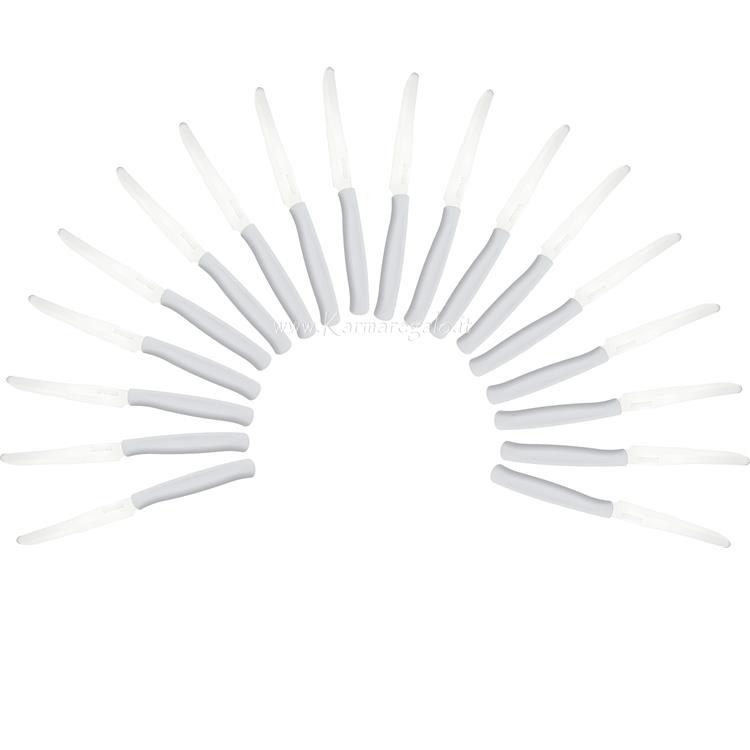 Set 18 coltelli da tavola punta dentata Dinamik bianco