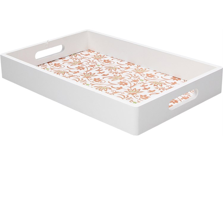 Vassoio In Legno Decoro Arancio