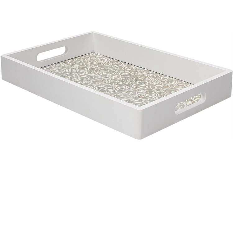 Vassoio In Legno Decoro Marrone