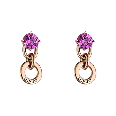 orecchini trendy con pietra fucsia