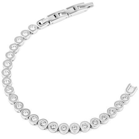 bracciale in acciaio con cristalli