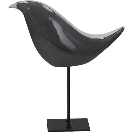 uccellino in porcellana grigio cm 24 h