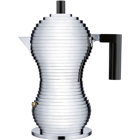 caffettiera pulcina 3 tazze nera alessi
