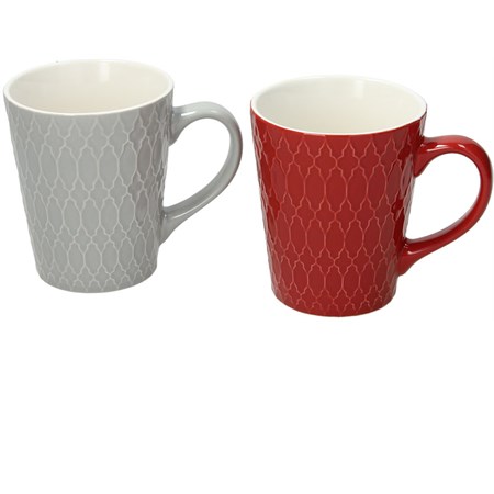 confezione 2 mug grigio rosso