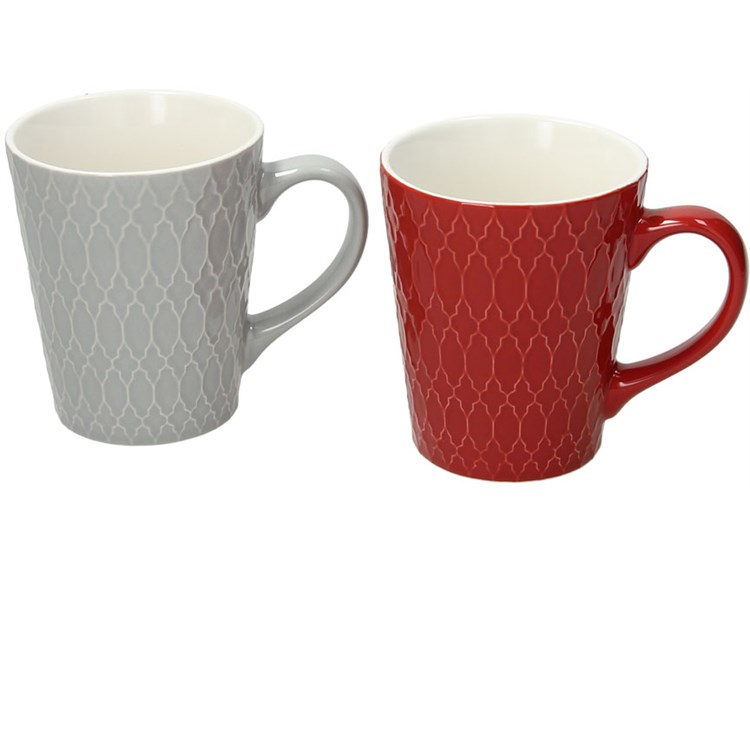Confezione 2 Mug Grigio Rosso