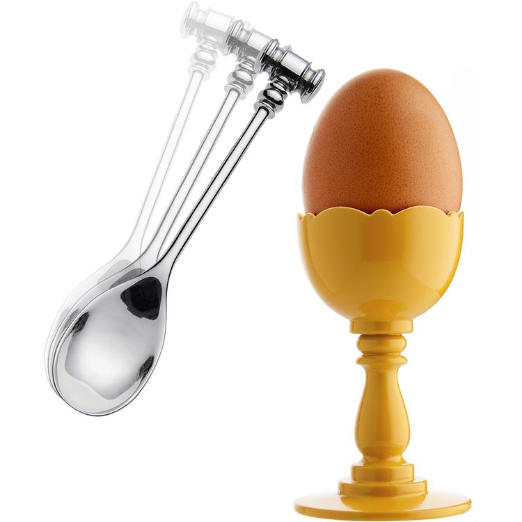 Portauovo Giallo Dressed con cucchiaino 