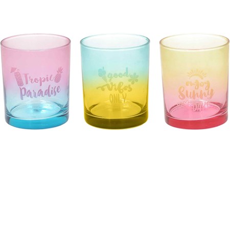 set 3 bicchieri multicolor sunset