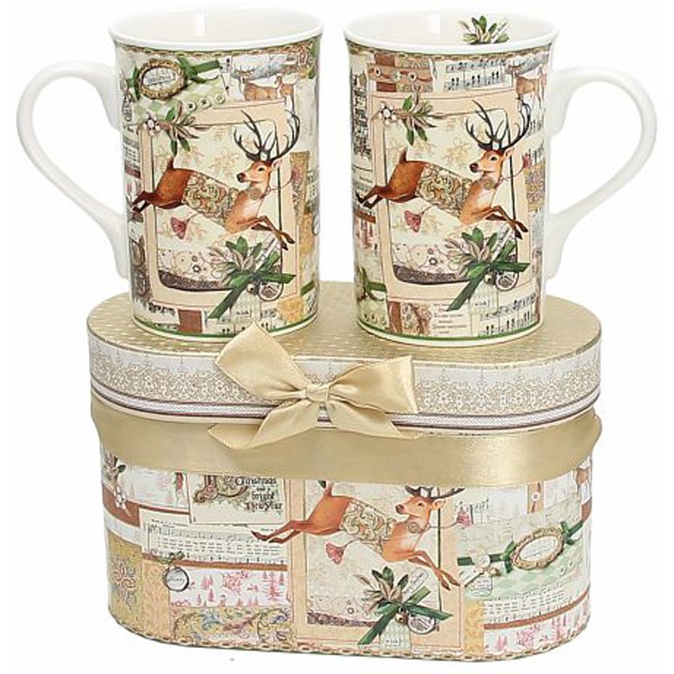 Mug set 2 tazze cilindriche Monarch New Bone China