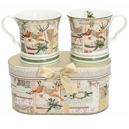 mug set 2 tazze svasate monarch new bone china