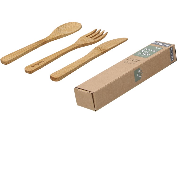 Set 3 Posate In Bambù