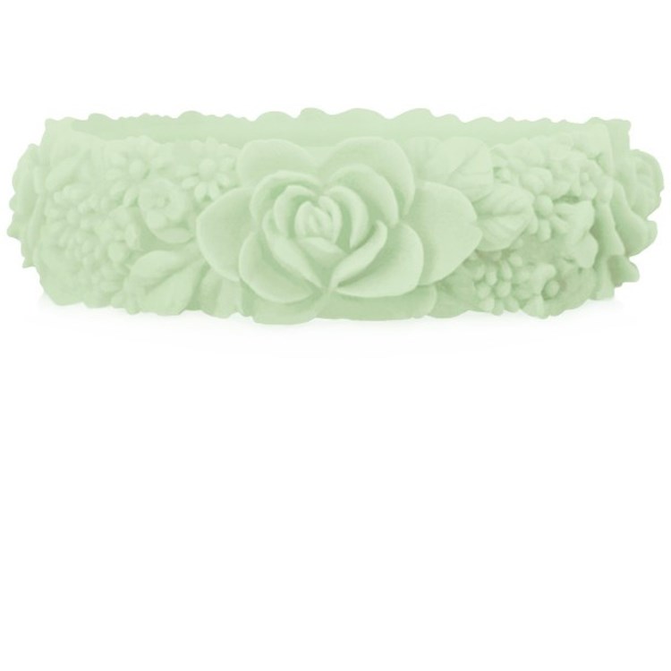 O Bracelet Flower Slim Verde Bianco