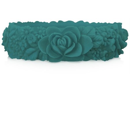 o bracelet flower big blu acqua