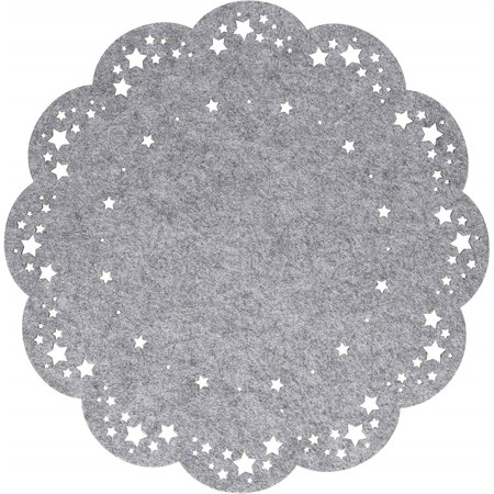 set 2 tovagliette rotonde feltro grigio