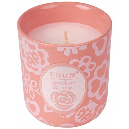 candela in vasetto piccola giardino di rose