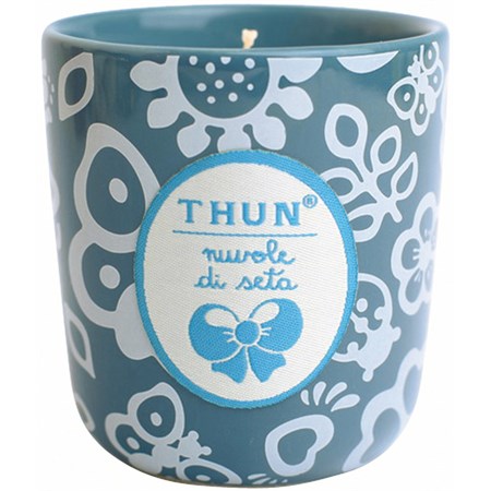 candela in vasetto piccola nuvole di seta