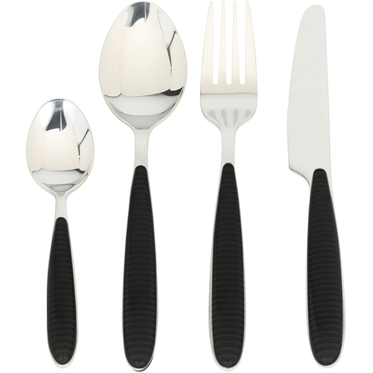Servizio 24 Posate Glossy Nero