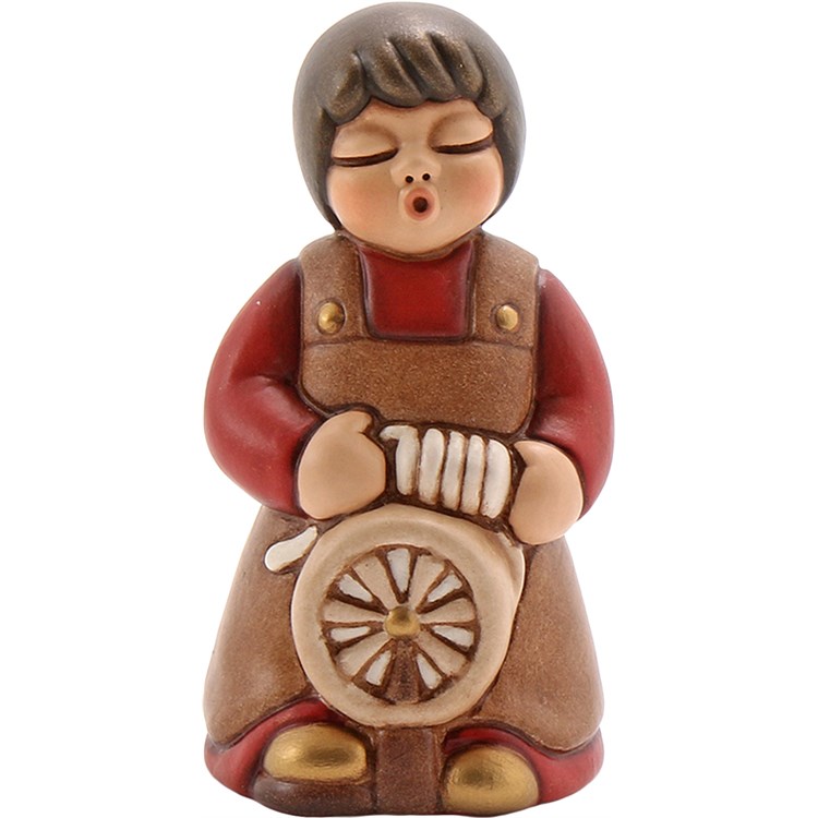 Donna con arcolaio rossa presepe classico