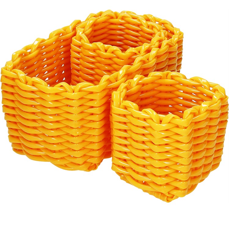Set 3 Cestini Portatutto Gialli