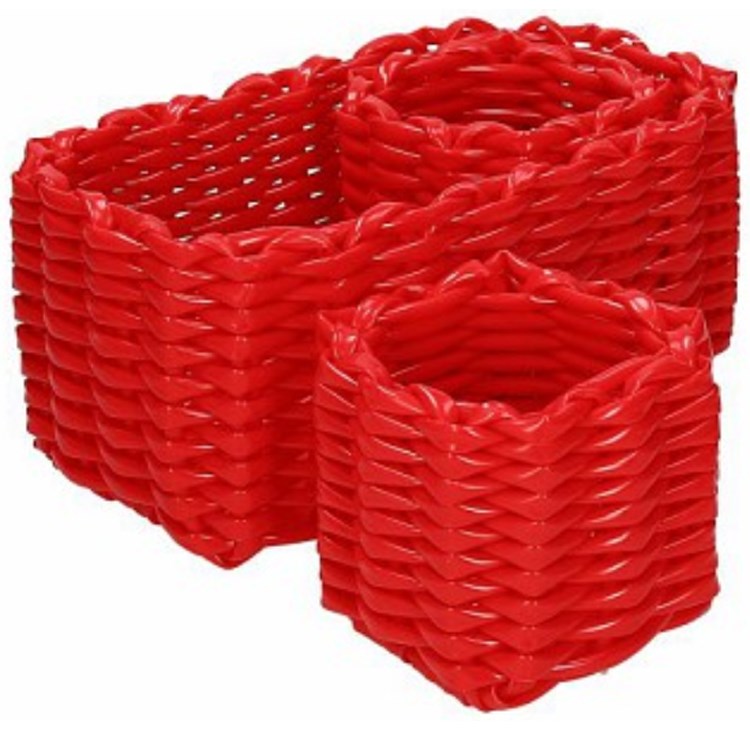 Set 3 Cestini Portatutto Rossi