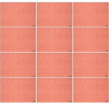 set 12 tovagliette double face rosso corallo