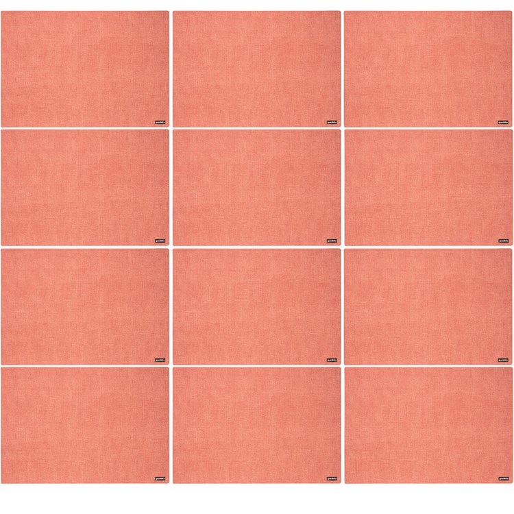 Set 12 Tovagliette Double Face Rosso Corallo