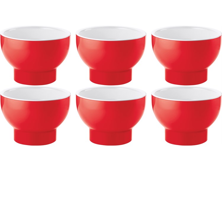 Set 6 Coppette Bicolore Rosso Per Microonde