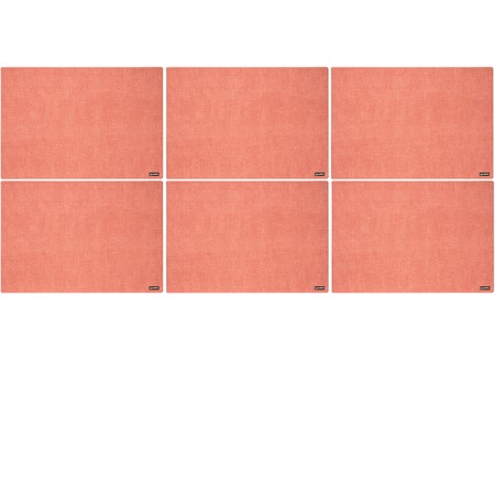 set 6 tovagliette double face rosso corallo