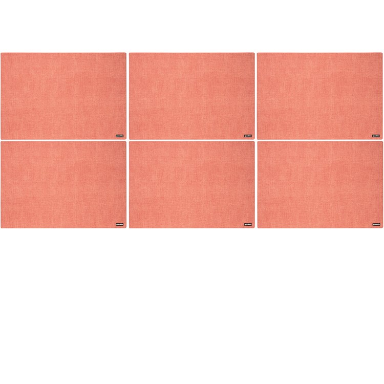 Set 6 Tovagliette Double Face Rosso Corallo