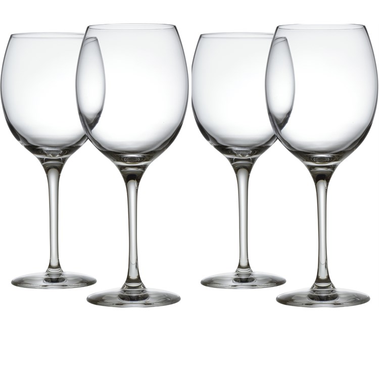 Set 4 Bicchieri Per Vini Bianchi In Vetro Cristallino