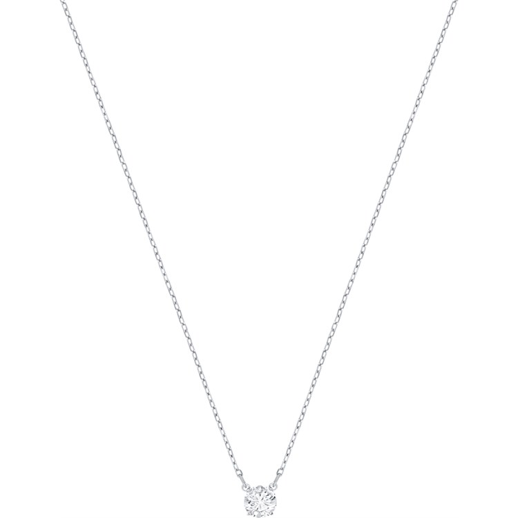 Collana Attract Round Bianco Placcato Rodio