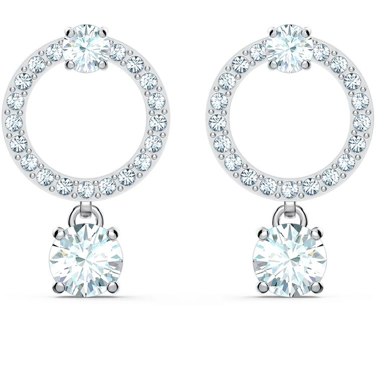 Orecchini Attract Circle Bianco Placcato Rodio