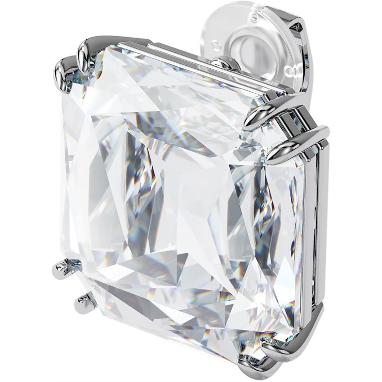 Orecchino Singolo A Clip Mesmera Bianco Placcato Rodio