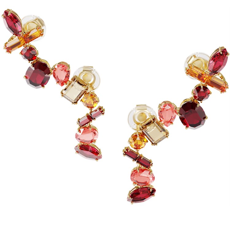 Orecchini A Clip Gema Multicolore Placcato Oro