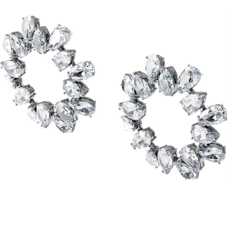 Orecchini Cerchio Millenia Bianco Placcato Rodio