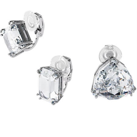 set orecchini a clip millenia bianco placcato rodio