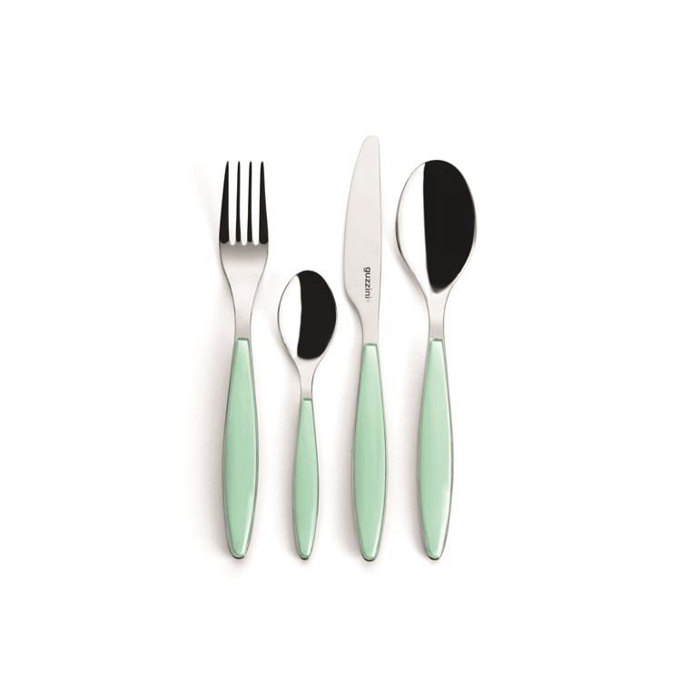 Set 24 Posate Bicolore Feeling Verde Acqua