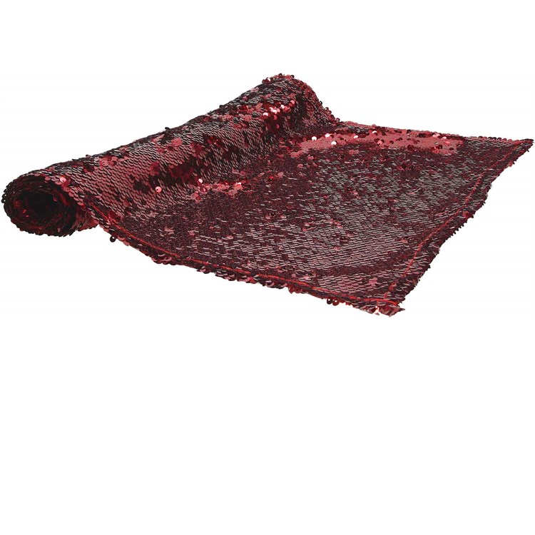 Runner Paillettes Rosso Cm 40 x 140