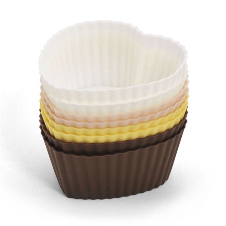 set 8 pirottini cuore in silicone multicolor bialetti