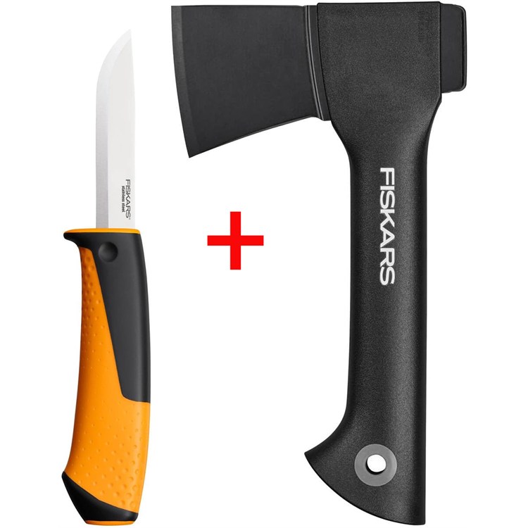 Ascia Fiskars XXS 23 cm con Coltello Fiskars in Omaggio