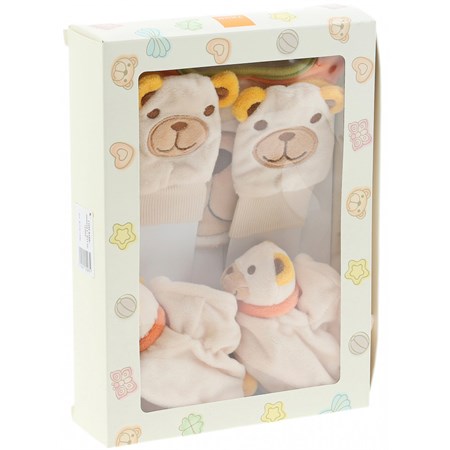 Confezione babbucce, moffole e bavaglino Teddy in Boutique