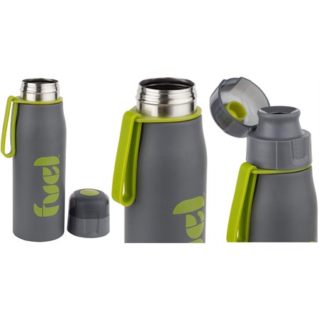Borraccia In Acciaio Grigio e Verde in Casa