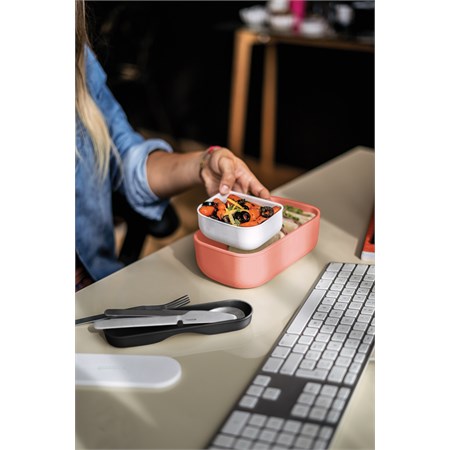 Lunch Box Rettangolare Con Contenitore Bianco in Casa