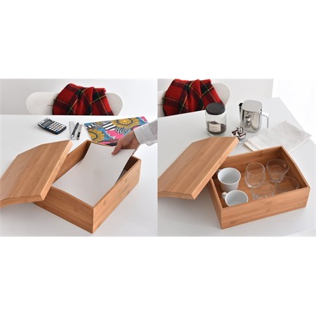 Scatola Portaoggetti In Legno Di Bambù in Casa