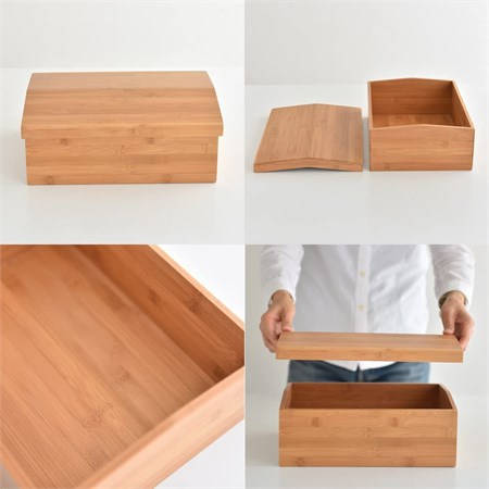 Scatola Portaoggetti In Legno Di Bambù in Casa
