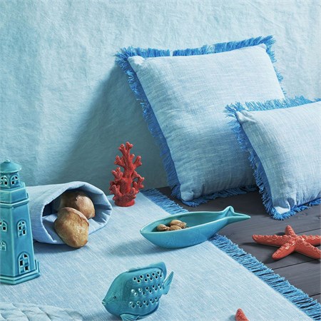 Cuscino Quadrato cm 45x45 Volterra Turchese  in Casa