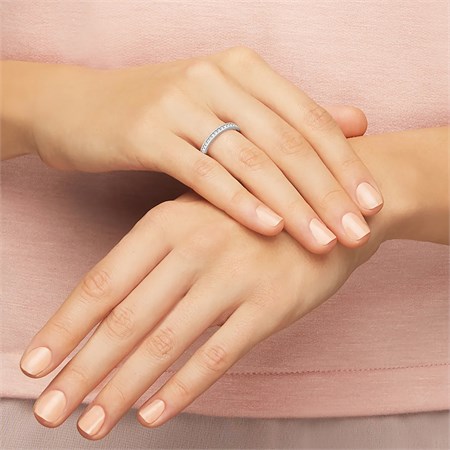 Anello Rare Bianco Placcatura Rodio  in Boutique