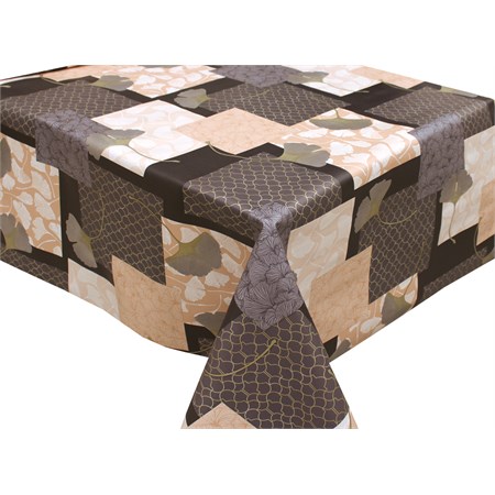 Tovaglia Plastificata Telata Goffrata Foglie Ginkgo Biloba in Tavola