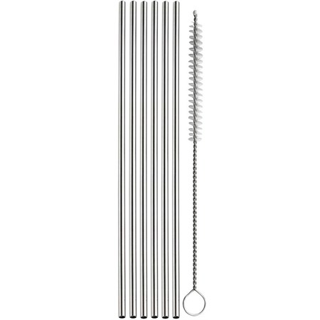 Set 6 Cannucce Riutilizzabili Acciaio Inox da mm 5  in Tavola